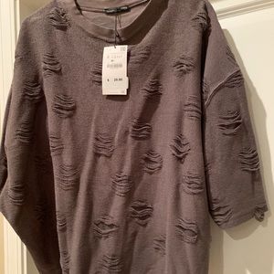 NEW light brown holey top